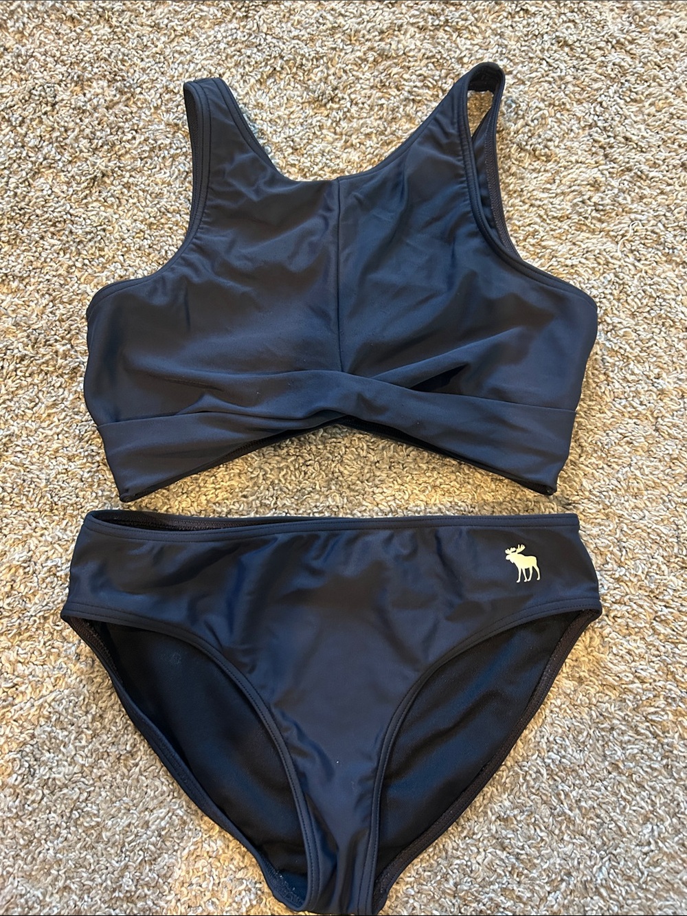 abercrombie kids Navy Two-Piece High-Neck Bikini Set